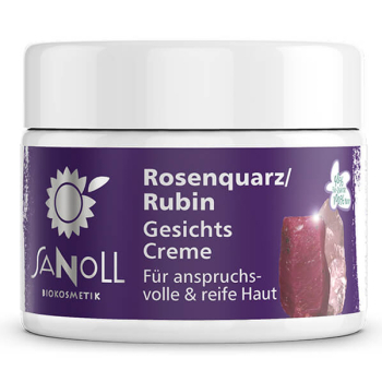 Sanoll Rosenquarz-Rubin Gesichtscreme, vegan, 50 ml Tiegel